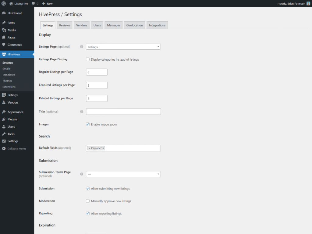 Hivepress Plugin