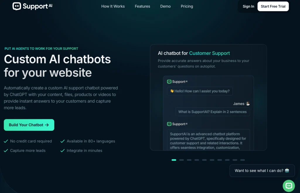 SupportAI Main Page