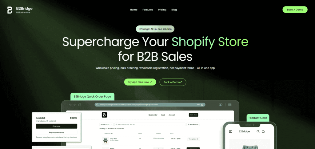 B2Bridge Shopify B2B Sales App