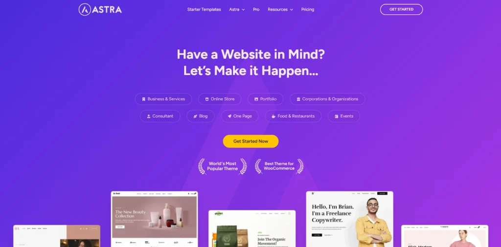 Astra Main Page