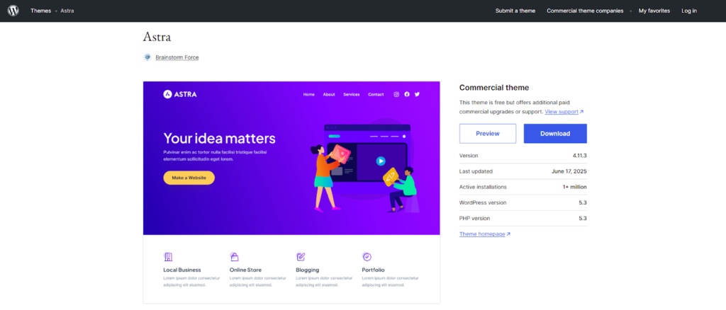 Astra WordPress