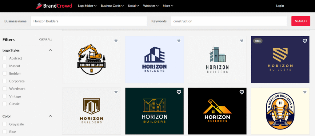 BrandCrowd for logos