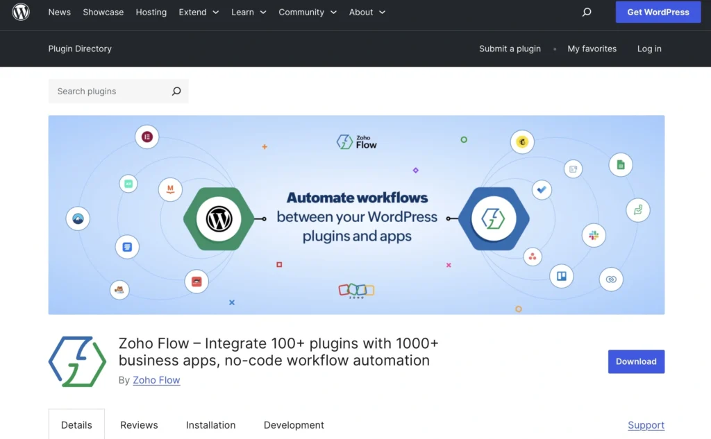 Zoho Flow WordPress Plugin