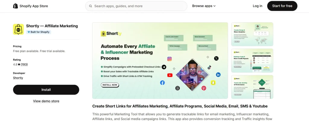 Shortly Shopify tracking