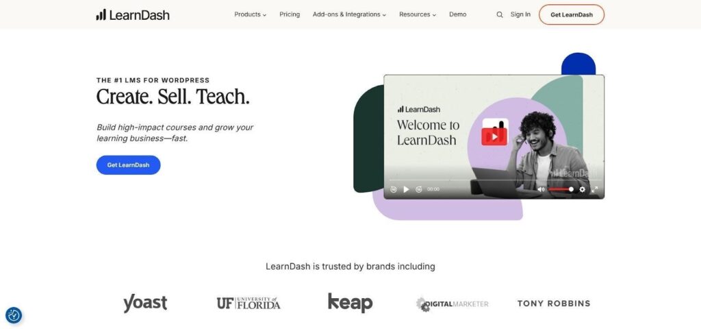 LearnDash WordPress LMS video course paywall screenshot
