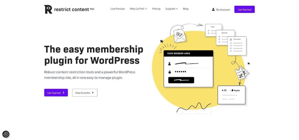 Restrict Content Pro lightweight WordPress paywall plugin screenshot