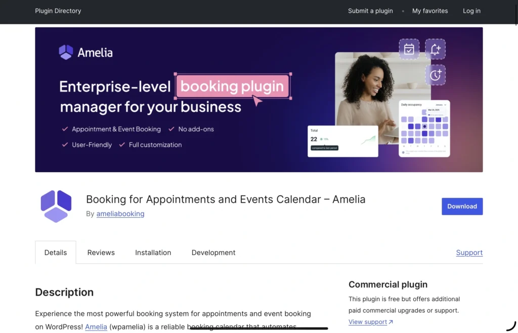 Amelia Appointment booking