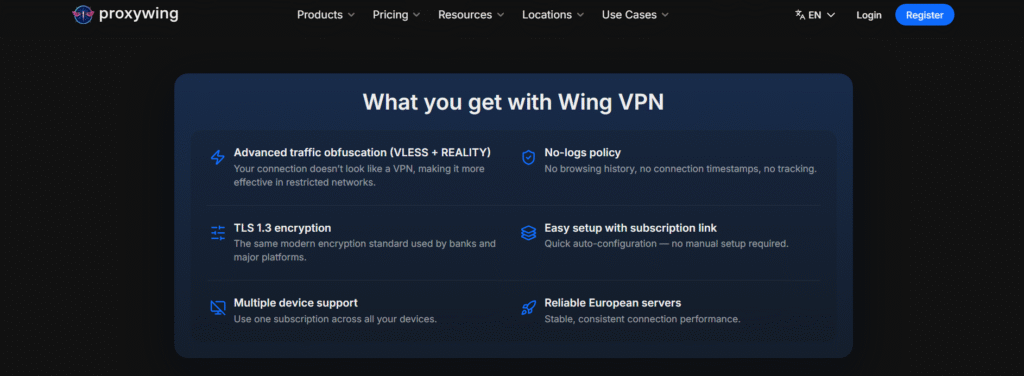 Wing VPN Benefits