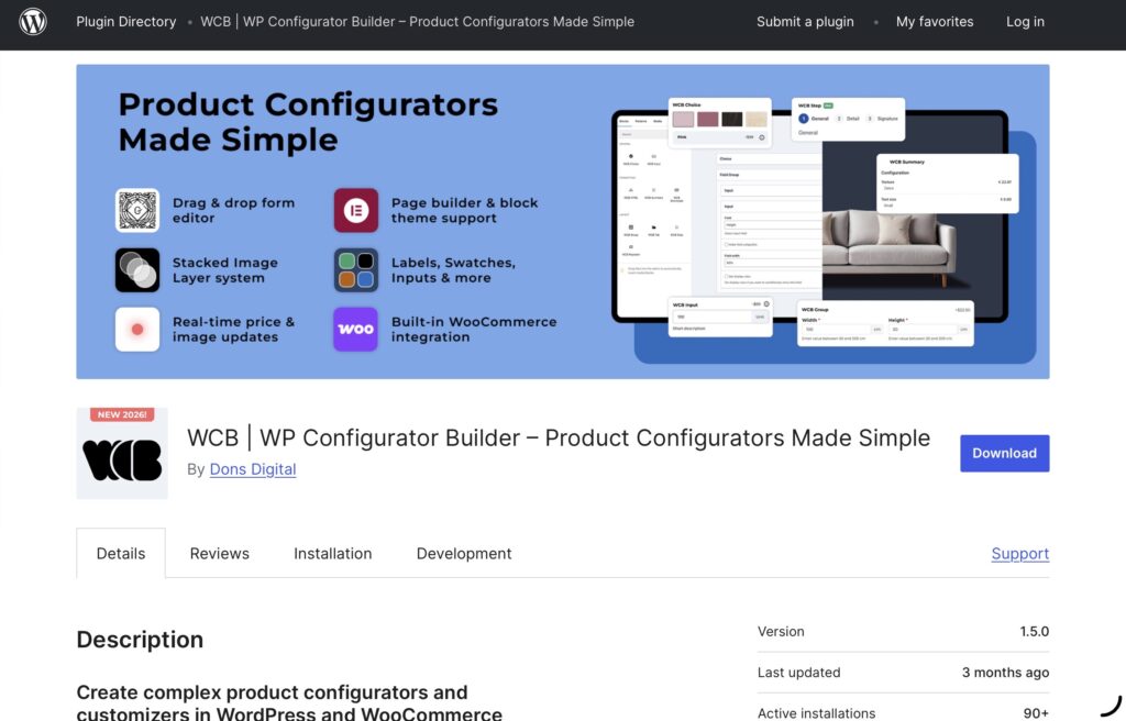 WCB configurator builder