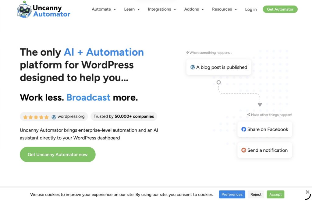 Uncanny automator AI Writing