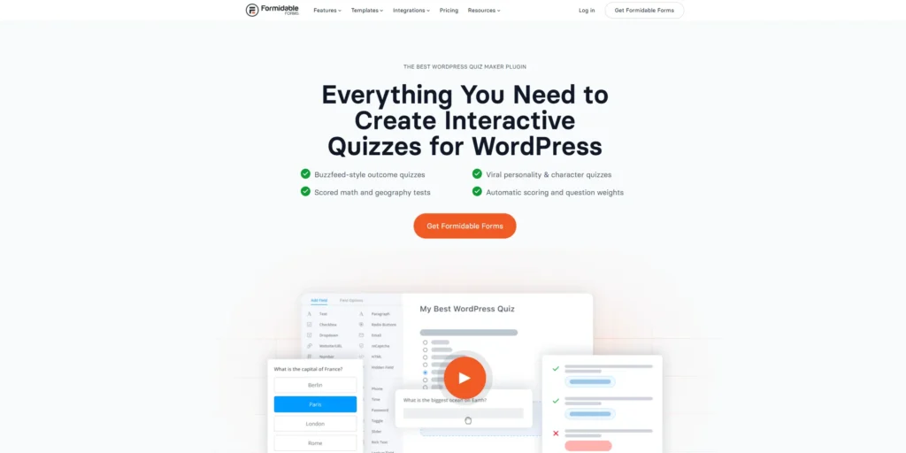 Formidable Forms Quiz Maker