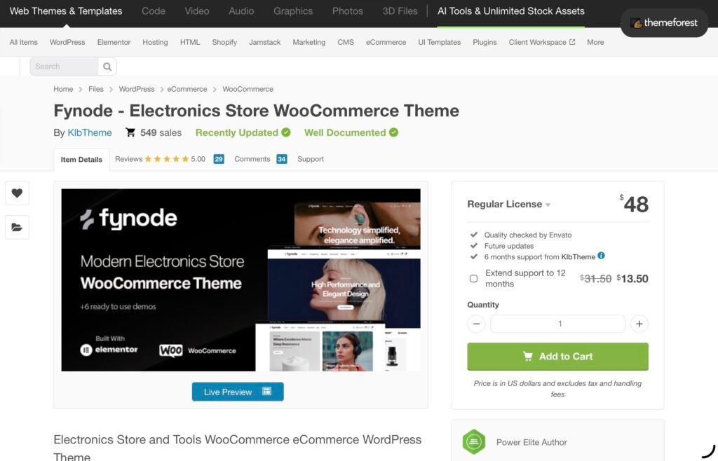 Fynode Woocommerce theme