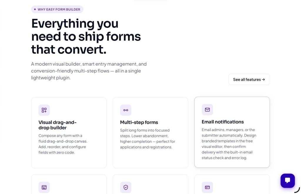 Features Easy Form Builder