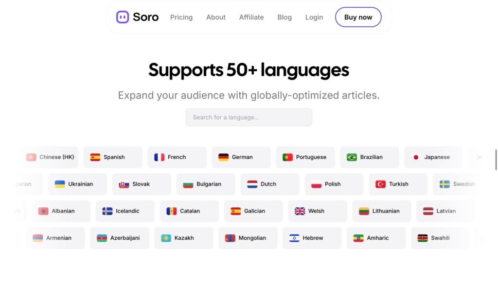Soro 50 languages