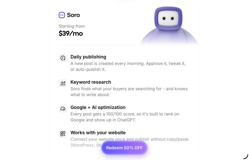 Soro Pricing